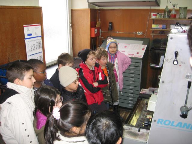 Die 3b zu Besuch in der Druckerei