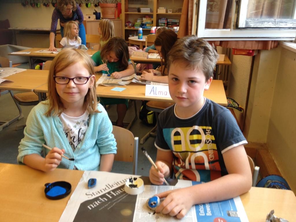 Glückssteine für die Patenkinder der Klassen 1ci und 3i