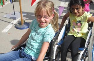 Rolli Parcours auf dem Pausenhof