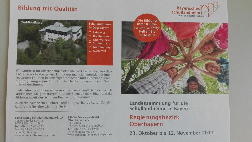 Schullandheimsammlung 2017 – 1. Platz 2016