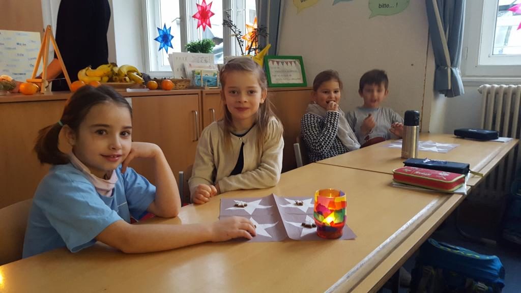 Adventstreffen der Patenklassen 3bi und 1bi